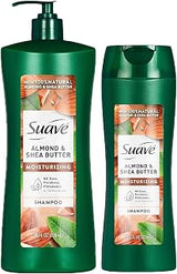 Suave Almond Shea Butter Moisturizing Shampoo 2-Size Bundle, Clarifies & Replenishes Dry, Damaged Hair
