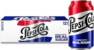 Pepsi Real Sugar Cola Soda Pop, 12 Fl oz Cans (12 Pack)
