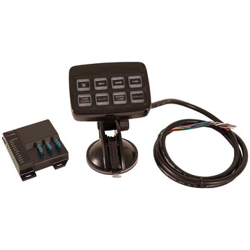 Buyers , 8 Function Programmable Pre-Wired Switch Panel for Lightbar Operation by Buyers Products Company – 1"L x 3.75"W x 2.71"H, Plastic, Black, Model 6391209