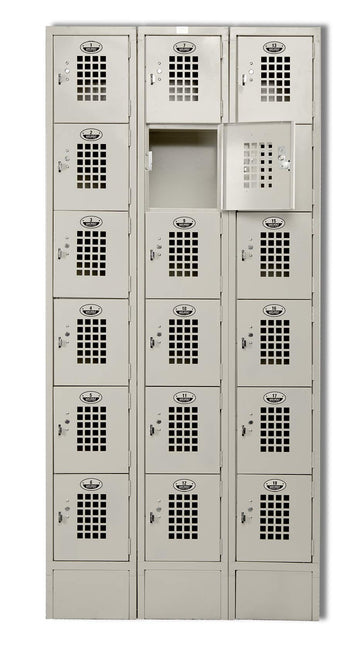 Winholt 3 Column Lockers by WINHOLT EQUIPMENT – 17.62cm W x 20.62cm D x 30.48cm H, Alloy Steel, Beige, Model WL-618