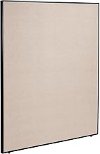 Global Industrial Office Partition Panel, 60.25" W x 72" H, Tan, 1-3/4" Thick, Flame Retardant to Meet California 117 Standard, Adjustable Leveling Feet