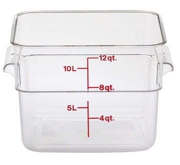 12SFSCW135 Cambro Square Container 12 Quart Capacity – 12 Quart(Pack of 6), 12.0 quarts, Polyethylene, Clear, Pack of 6