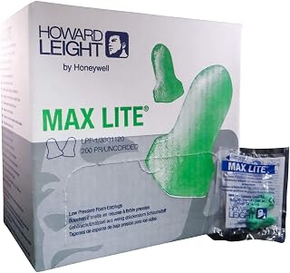 Howard Leight Max Lite Disposable Earplugs with Cord - MS92255 (2 Boxes)