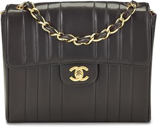 Chanel, Pre-loved Black Vertical Lambskin Half Flap Small, Black