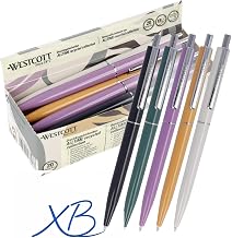 Westcott Alltime Mix Ballpoint Pen, Pack of 20, GRS-Certified Retractable Ballpoint Pens, Blue Ink, Line Width XB, G2 Standard Refill, Permanent in Accordance with ISO 12757-2, Metal Clip, E-733797 00