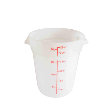22 quart round food storage container by Thunder Group – 12.40x12.40x14.88, 22.0 quarts, Polypropylene, White, Model PLRFT322PP