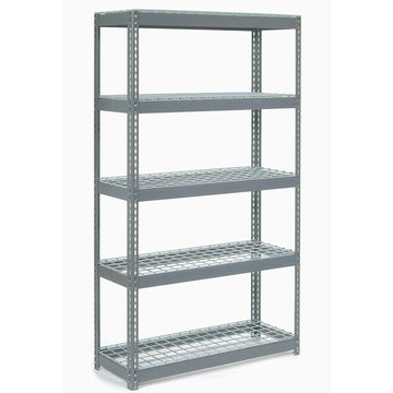 Boltless Extra Heavy Duty Shelving 48" W x 12" D x 72" H by Global Industrial – 12"L x 48"W x 72"H, Alloy Steel, Grey, Model 255719