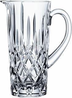 Nachtmann Noblesse Collection Crystal Clear Pitcher, Carafe with Spout and Handle, Ideal for Water, Iced Tea, Juice, Fruit Punch and Beverages, 42-Ounce