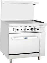 CookRite ATO-36G Commercial Restaurant Griddle 36 Stainless Steel With Oven Cooks Standard Natural Gas Range - 102,000 BTU