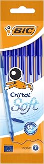 BIC cristal soft Ballpoint Pens - 0.4 mm-Blue-Pack of 4-a