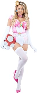 Starline Women's Mushroom Damsel Princess Adult Costume, White/Pink
