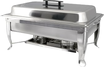 Winco 8-Quart Foldable Frame Chafer Set, Full | Collapsible frame for easy transport, Great for Hot Holding, Buffet Lines, Banquets, Events and Food Displays