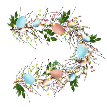 6 FT by NEROSUN – 1 Pack, Plastic, Green, Model Easter Egg Garland