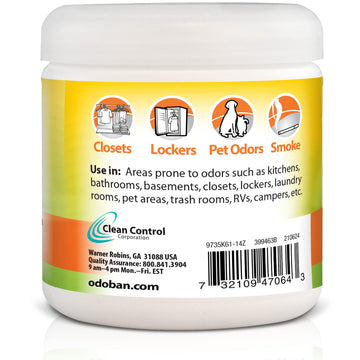 Solid Odor Absorber Eliminator for Home and Small Spaces by OdoBan – 14 Ounce (Pack of 9), White, Pack of 9, Model 9735K61-14Z12