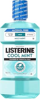 Listerine Cool Mint Alcohol Free Mouthwash, Mild Mint, 16.9 fl. oz/500 mL