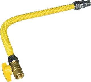 BrassCraft CSSC4K-18 ProCoat 1/2" MIP x 1/2" FIP Ball Valve x 18" Stainless Steel Gas Connector 5/8" O.D. (164,200 BTU)