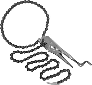 Strong Hand Tools Locking Chain Pliers 7 Inch with 62 Inch Chain, Heavy Duty Adjustable Chain Clamp for Welding, Automotive, Metalworking, Pipe and Exhaust Repair PFC762
