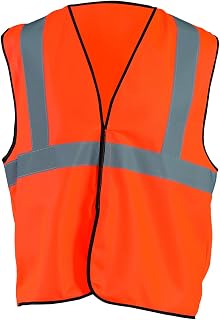 OccuNomix ECO-G-OL/XL High Visibility Value Solid Standard Hook & Loop Safety Vest, Class 2, 100% ANSI Polyester Tricot, Large / X-Large, Orange