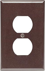 Leviton 1-Gang Duplex Device Receptacle Wallplate, Midway Size, Thermoset, Device Mount, 80503, Brown