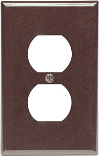 Leviton 1-Gang Duplex Device Receptacle Wallplate, Midway Size, Thermoset, Device Mount, 80503, Brown