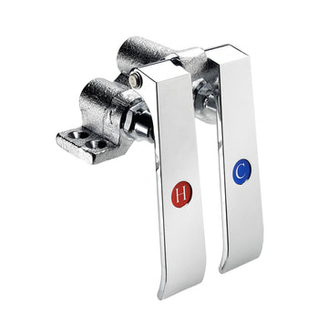 Krowne Royal Series Double Pedal Knee Valve – 11"L x 6"W x 3"H, Brass, Chrome, Model 16-121L