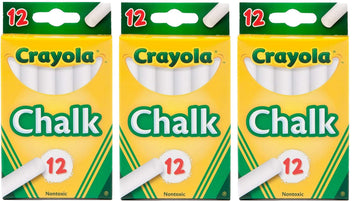 White Chalk 12 Ea (Pack Of 3) by Crayola – 1 Count (Pack of 3), Chalk, White, Pack of 3, Model 51-0320X3
