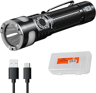 Fenix LD35R 1800 Lumens USB-C Rechargeable Flashlight, with White, Red, and Blue Multi-Color Outputs 360 Degree Illumination and Lumentac Organizer