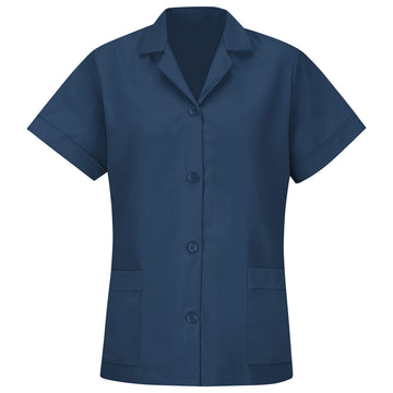 Women's Standard Button Front Tunic by Red Kap – Medium, Polyester, Navy, Model TP23NV SS M