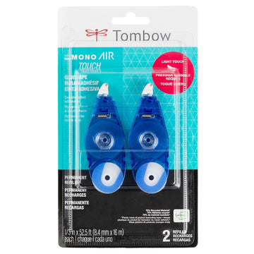 Mono Air Touch Adhesive by Tombow – 0.3333 inches x 0.3333 inches x 0.33 inches, Plastic, Clear, Pack of 2, Model 62153