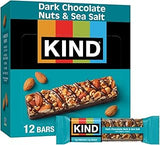 KIND Healthy Snacks Bars, Dark Chocolate Nuts & Sea Salt, Gluten Free, Low Sugar, High Fiber Snacks, 6g Protein, 12 Count