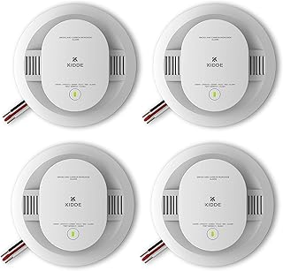 Kidde Hardwired Smoke & Carbon Monoxide Detector, AA Battery Backup, Interconnectable, LED Warning Light Indicators, 4 Pack