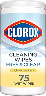 Clorox Free & Clear Cleaning Wipes, Light Lemon Scent, 75 Count (Package May Vary)