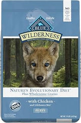 Blue Buffalo Wilderness with Chicken High Protein with Wholesome Grains Dry Dog Food for Puppies, 36% Protein, Supports Immunity With Antioxidant-Rich LifeSource Bits, 11 lbs.