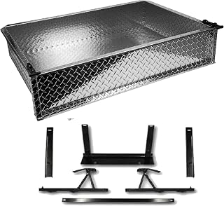 Performance Plus Carts Golf Cart Aluminum Utility Cargo Box Kit & Brackets Compatible with Yamaha G29 / Drive / YDRE / YDRA | Diamond Pattern Embossed Finish | 2007-2016 Models