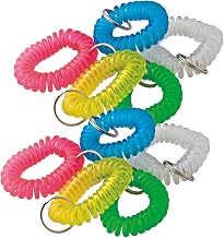 Baumgartens Plastic Wrist Coil Key Chain, Assorted Colors, Pack of 10 (BAUMKC7000-10)
