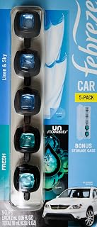 Febreze Linen & Sky and Fresh Unstopables Air Freshener, 5 Car Vent Clips