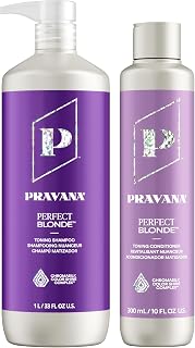 Pravana The Perfect Blonde Purple Toning Shampoo | Neutralizes Brassy, Yellow Tones | For Color Treated Hair | Chromasilk Enhances Shine & Protection | Vegan, Cruelty-Free | Paraben & Sulfate Free