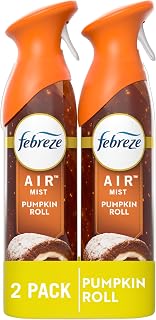Febreze Air Mist Air Freshener Spray, Odor-Fighting Room Spray, Air Fresheners for Home and Bathroom and Kitchen, Aerosol Can, Pumpkin Roll Scent, 8.8oz, 2 Count