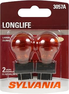 SYLVANIA 3057A Long Life Miniature Amber Bulb, Park & Turn Light, 2 Bulbs