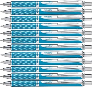 Pentel 0.7mm Tip "EnerGel Sterling Black Ink" Pen - Sky Blue (Pack of 12)
