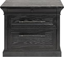 Martin Furniture Traditional Wood Lateral File, Office Storage Drawer, Fully Assembled, Black