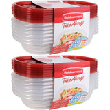 Take Alongs Food Storage Container by Rubbermaid – 9.4 x 8.6 x 6.373 inches, 4.0 cups, Plastic, Red, Pack of 12