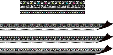 Teacher Created Resources Chalkboard Brights Magnetic Borders, 24 Feet Per Pack, 3 Packs