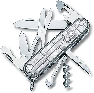 Victorinox Climber Swiss Army Knife, 14-Function Pocket Knife, Silver | Swiss-made pocket knife, durable construction, multifunction tool, camping and everyday use