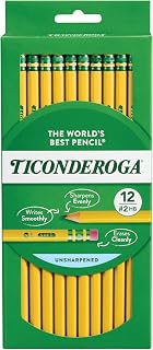 Ticonderoga Wood-Cased Pencils, #2 HB Soft, Yellow, 12 Count