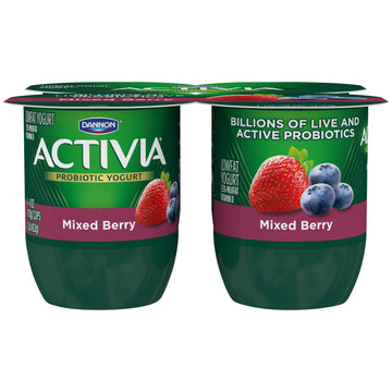 Mixed Berry Probiotic Yogurt by ACTIVIA – 4.0 Ounce (Pack of 24)