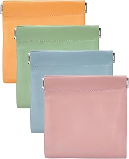 Small Pocket Cosmetic Bag for Purse, 4 Pcs Mini Lambskin Makeup Bag