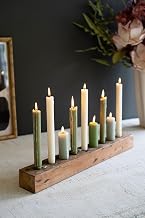 KALALOU NMCC1354 Recycled Wood Nine Taper Candelabra