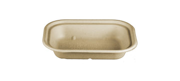 World Centric TR-SC-U8 100% Compostable Unbleached Plant Fiber 1 Compartment Trays, 17 oz., 8" x 6" x 1.5" (Pack of 400)