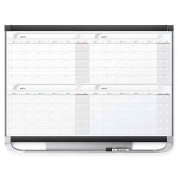 Dry Erase Calendar Board by Quartet – 48"W x 36"H, Cotton, Black, Model 4MCP23P2